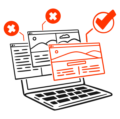 A laptop showing different tests run on it